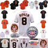 Cal Ripken Jr Jr. Jersey 2007 Hall of Fame 1975 1989 2001 Vintage White Black Orange Pullover Button Home Away All Ed and Hafdery