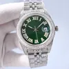 Lady RLX Diamond Designer Watches حركة الساعات الفضية التلقائي التلقائي لباس من الفولاذ المقاوم للصدأ الياقوت مقاوم للماء الأزواج المضيئة هدايا الرسغات الكلاسيكية