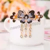 New Rhinestone Butterfly Tassel Hair Clip Hair Barrette Women Girl Vintage Crystal Butterfly Flower Hairpin Hair Accessory Gift