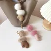 Porte-clés de luxe moelleux véritable cuir véritable mitaine porte-clés pour femmes voiture porte-clés sac sac à dos breloque accessoires pendentif