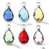 Charms Waterdrop Birthstone Crystal 12 Month Birthday Stones For Handmade Diy Jewelry Making 8Mm Sier Plated Earring Drop De Dhgarden Dhyba