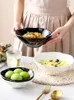 Bols nordique 6/8 pouces en céramique soupe créative fruits salade bol ménage grand chapeau nouilles lumière luxe cuisine vaisselle