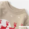 Pullover Plover Baby Kids Winter Warm Clothing Boy Girl Cartoon Christmas Tree Sleigh Knitted Sweater Children Jumper 27T Drop Deliv Dha9S