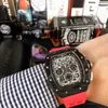 Luxe mechanische horloges Richar Mills Rm11-03 Zwitsers automatisch uurwerk Saffierspiegel Geïmporteerd rubberen horlogeDXSQ