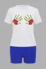 Designerskie letnie dresy plus rozmiar 3xl 4xl 5xl Damskie stroje dwa kawałki Zestawki Krótkie rękawie Białe koszulki szorty jogger sportowe garnitury Hurtowe odzież 9635 9635