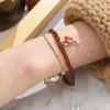 Bedelarmbanden kinfolk 2023 kerstboom voor vrouwelijke meisjes kinderen groene rode kralen krukketting armbanden sieraden feest cadeau