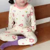 Pijamas de dos piezas para bebé, conjunto de ropa interior de primavera/verano, pantalón superior con estampado de dibujos animados, pijamas unisex para niños, conjunto de pijamas 230331