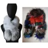 Kvinnor Real Fox Fur Scarf Winter Warm NeckerChief Shawl Wraps Multi-Color