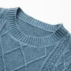 Herrvästar modemärke tröja väst jacquard smala fit jumpers stickkläder höst koreansk stil casual mens klädsmän