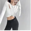 Women's Polos Chic Hollowout Sense of Design Pullover Round Neck Knit Women Spring Short Exposed Navel Bottoming Shirt Slim Longsleeved Top 230330