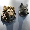 Objetos decorativos Figuras Simulação de resina Lobo de parede de animal status de lobo de leão figura decoração barra esculturas murais ornamentos acessórios domésticos 230330