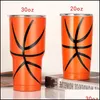 Tumblers 30Oz Tumbler Muggar Basket Fotboll Baseball Tryckt kopp Öl Mugg Kaffe Vattenflaska Bilhåll Drop Leverans Hemma Trädgård Dhnvk