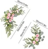 Faux Floral Greenery 2 Stücke Künstliche Blume Rose Pfingstrose Willkommen Hochzeitsgast Karte Romantische Bogen Zeremonie Empfang Hintergrund Wanddekoration 230331