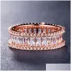 Band Rings New Baguette Cz Eternity Trendy Engagement Stack For Women Irregar Copper Inlaid Zircon Valentine Day Dro Dhgarden Dhqgv