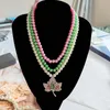 Anhänger Halsketten griechische Sorority High Quality Fashion Multichamber Pink Green Pearl Halskette Brosche Charm Frauen JewelryPendant