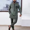 Tute da uomo Dashiki Abiti da uomo firmati 2 pezzi Top a maniche lunghe Set di pantaloni Abbigliamento tradizionale africano per uomo Abiti da sposa per feste W0322