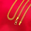 Catene 4mm Sottile Piatto Donna Uomo Collana Catena 18k Giallo Oro Riempito Classico Regalo di Gioielli 45cm di Lunghezza