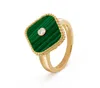 Anelli di coppia Lucky Clover Ring a Four Leaf Cleef Love Gold Rings for Women Mens Luxury Wedding Fele e Box