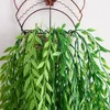 Decorative Flowers 95cm Length 5 Forks Green Willow Branch Hanging Plants Simulation Leave Vine Home Garden Landscape Decoration