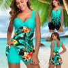 Dames badmode plus maat twee stukken zwempakken vrouwen bloemenprint zomer grote badpakken tankini strandkleding sexy bikini swimdress 230331