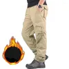 Pantaloni da uomo Inverno Caldo Pile Cargo Uomo Addensare Doppio Strato Casual Cotone Rip-Stop Tuta Multi Tasche Pantaloni da lavoro dell'esercito militare