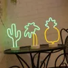 Luzes noturnas sinal neon USB LED decoração unicórnio flamingo lâmpada lua de lua para para casa quarto de cama de cabeceira à noite decoração leve para o Natal P230331