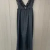 Casual Dresses Designer Sexig Women Dress Fashion Lace A-Line Dress Triangle Panel ärmlös lång kjol OCU1