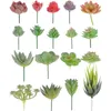 Flores decorativas Faux Artificial Fake Simulation Decors Picks Suculents Hastes impotadas suculentas arbustos de seda Flor Bouquet Haste