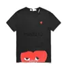 t-shirt impression Mode Mens Play Shirt Designer Red Heart Commes Casual High Quanlity