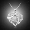 Pendant Necklaces 2023 Hand In Necklace Mother's Day Jewelry Gift Spring Heart Chain For Women Kettingen Voor Vrouwen