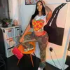 Koszulka damska Anjamanor Graffiti Love Drukowane koszule dla kobiet streetwear seksowne letnie topy na okrągłe szyi koszulki bez rękawów D85-BZ15 230331