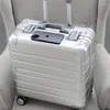 Valises Carrylove Valise de cabine en aluminium de 18 pouces 10kg Petit sac à bagages à roulettes avec roulettes