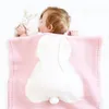 Одеяла пеленание на 100% акриловое детское вязаное одеяло Смешное кролик рожденное веха пеленки Дети, играющие на коврик для сна, открытые коляски 230331
