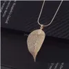 Party Favor Mode Feuille Bijoux Collier Rose Or Couleur Chaîne Véritable Charme Conception Pendentif Colliers Pour Femmes Cadeau Rra2282 Drop Deli Dhg0K