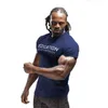 Heren t-shirts mannen t-shirt bodybuilding ademend vermogen katoen zomer casual brief bedrukte korte mouw shirt heren training 3xl 230331