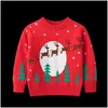 Pullover Plover Baby Kids Winter Warm Clothing Boy Girl Cartoon Christmas Tree Sleigh Knitted Sweater Children Jumper 27T Drop Deliv Dha9S