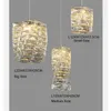 Lâmpadas pendentes Lustre Lustal Chandelier Sala de estar liderada Modern Long Suspension Barroom pequeno Crysty pendurado solteiro