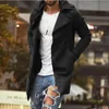 Trenchs de Hommes Casual Solide Mid Coupe-vent Mode Manches Turndown Col Veste Hommes Automne Slim Zipper Streetwear Cardigan 230331