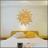 Wall Stickers Sun 3D Mirror Diy Home Room Tv Cabinet Ceiling Art Decor Drop Delivery Garden Dhl6V