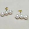 Stud Earrings Stunning 7-8mm Real Natural White Round Akoya Pearl Earring 14k Gold Fine JewelryJewelry Making
