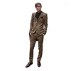 Costumes masculins 2023 Arrivée pour hommes pour le marié de mariage Portez le marié en tweed Robe de soirée deux pièces (pantalon de veste)