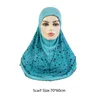 Musulman Grandes Filles Hijab avec Couche Écharpe Islamique De Haute Qualité Arabe Chapeau Femmes Bandeau Ramadan Prier Chapeaux 70x60cm