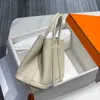 Bolsa grande de couro real para jardim com alças Bolsa de compras feminina super macia de designer