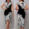 Casual Dresses Daily Wear Polyester Fiber Office Lady Pending Business Asymmetry Dress for Banket