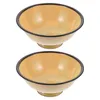 Bols 2 pièces bol à soupe en céramique servant passoire de cuisine passoire bassin à nouilles japonaises assiette asiatique émail