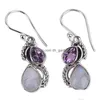 Cuelga la lámpara Vintage Bohemia étnica Aro Pendientes de gota de lágrima para mujeres Moonstone Tibetan Sier Pendiente Joyería de moda Dhgarden Dh30T