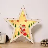 Kerstdecoraties Led Plaque Sign Light Luminous Stars Santa Claus Party Wooden Beautiful1