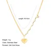 Hänghalsband 316L rostfritt stål 18k guldpläterad vintage roterande kärlekshjärta charms halsband choker kedja för kvinnliga gåvor
