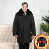 Veste en duvet pour hommes d'âge moyen et personnes âgées mi-longue Live Face vêtements de papa amovibles 50-60-7