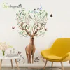 Wall Stickers Nordic creative forest elk wallpaper bedroom decoration Ins self-adhesive living room wall decoration Home decoration Entrance decoration 230331